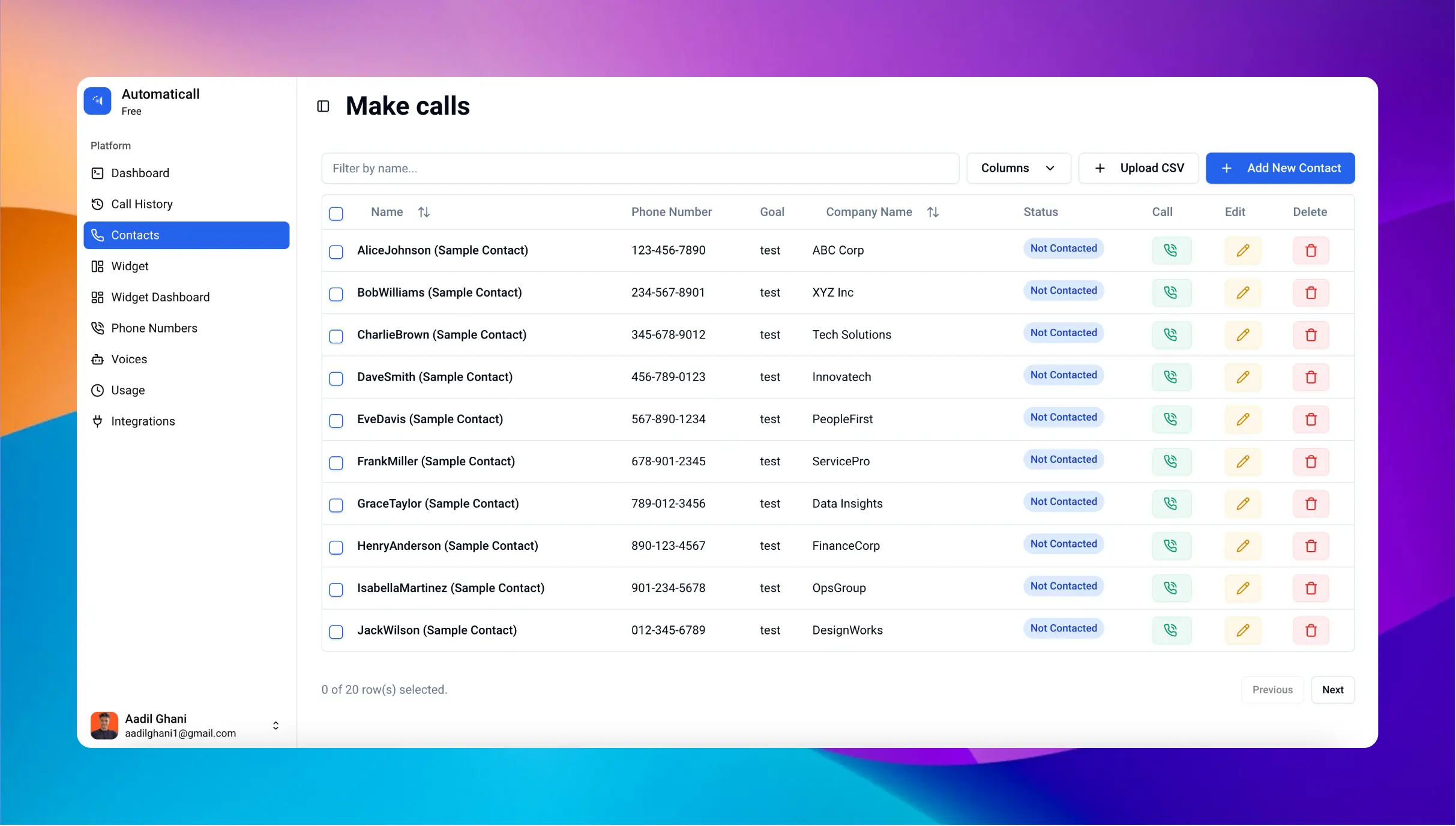 100 calls in 5 minutes